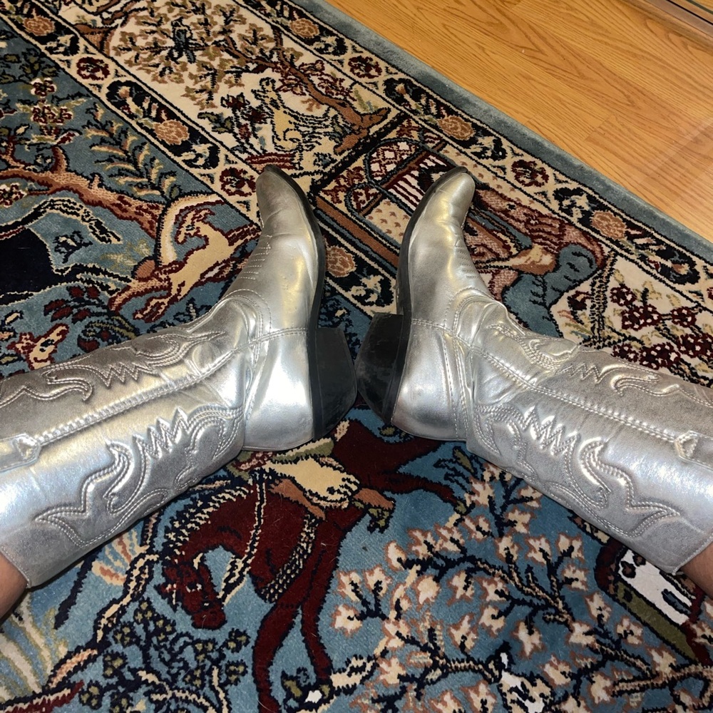Silver SODA Cowboy Boots